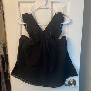 Black Melrose and Market black ruffle detail blouse